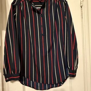 Club Monaco Navy Striped Blouse